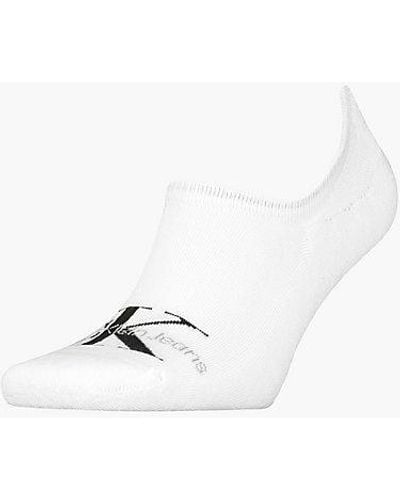 Calvin Klein Calcetines invisibles con logo - Blanco