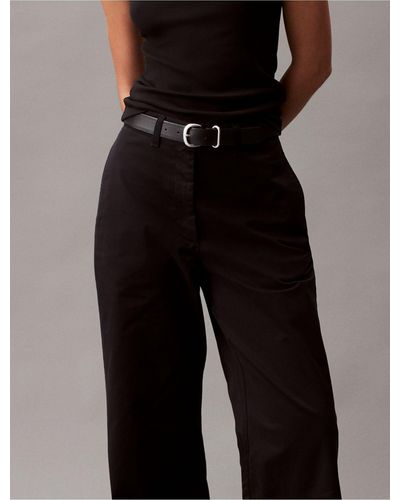Calvin Klein Wide Leg Stretch Chino Pants - Black