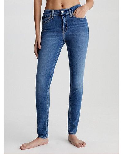 Calvin Klein Mid Rise Skinny Jeans - Blauw