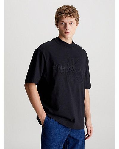 Calvin Klein Oversized Monogram T-shirt - Blauw