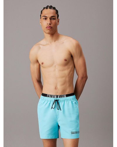 Calvin Klein Short de bain avec double ceinture - Intense Power - Bleu