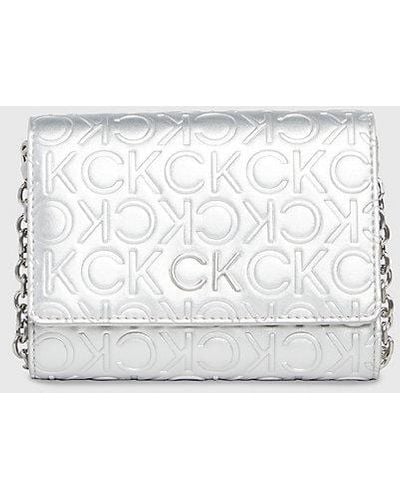 Calvin Klein Metallic-Crossbody Wallet Bag - Weiß