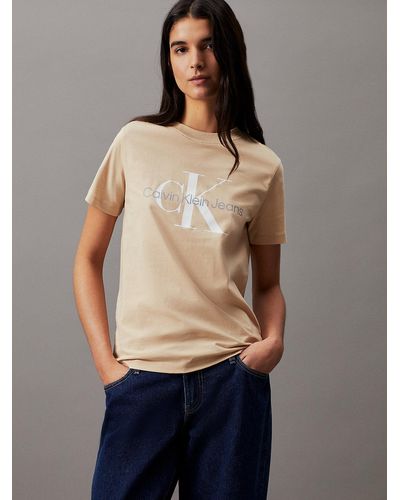 Calvin Klein T-shirt avec monogramme - Bleu