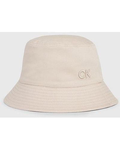 Calvin Klein Omkeerbare Bucket Hat - Naturel