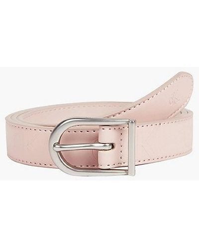 Calvin Klein Leather Logo Belt - - Pink - Women - 125 - Rosa