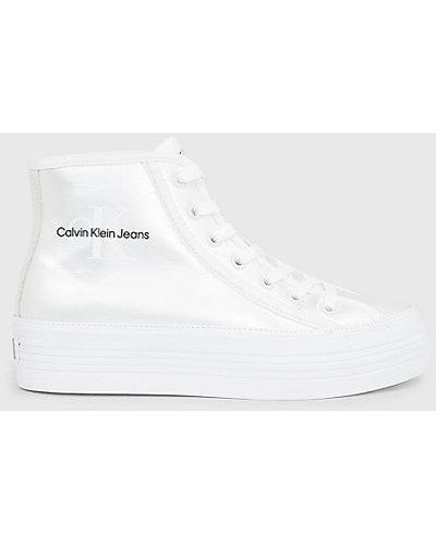 Calvin Klein Gerecyclede High-top Plateausneakers - Wit