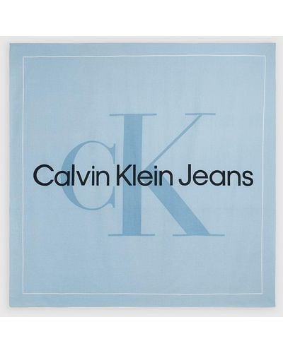 Calvin Klein Logo Scarf - Blue