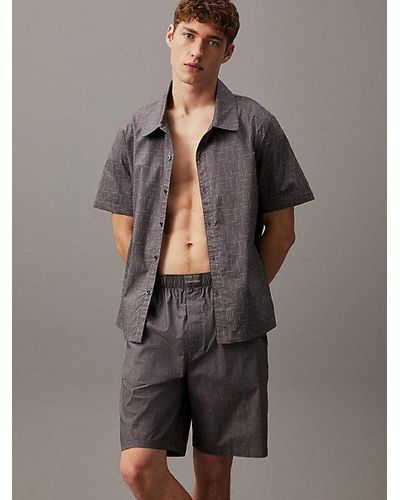 Calvin Klein Pyjama Met Short - Pure - Grijs