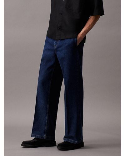 Calvin Klein Straight Pressed Jeans - Blue