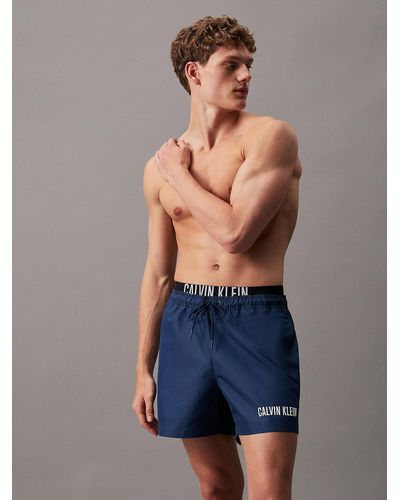 Calvin Klein Double Waistband Swim Shorts - Intense Power - Blue
