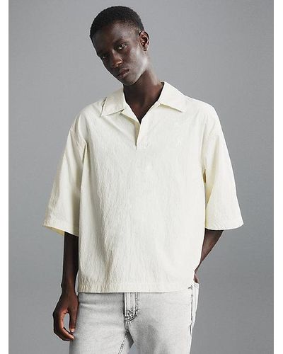 Calvin Klein Lässiges gewebtes Poloshirt - Grau