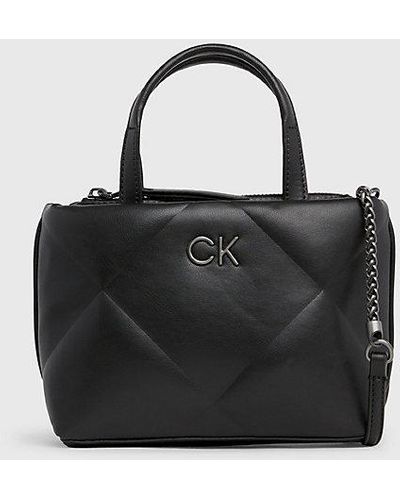 Calvin Klein Bolso tote pequeño acolchado cruzado - Negro