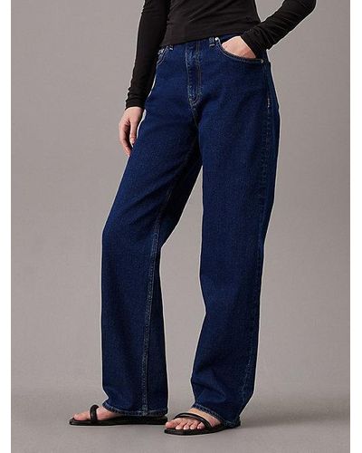 Calvin Klein High Rise Relaxed Jeans - Blau