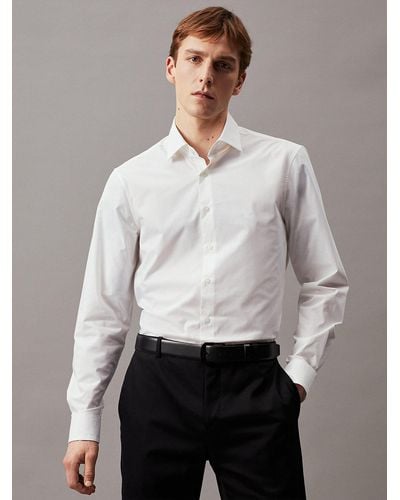 Calvin Klein Fitted Thermo Tech Dress Shirt - Grey