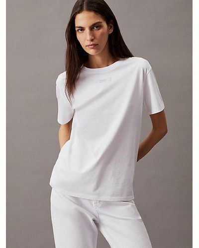 Calvin Klein Camiseta slim de algodón - Blanco
