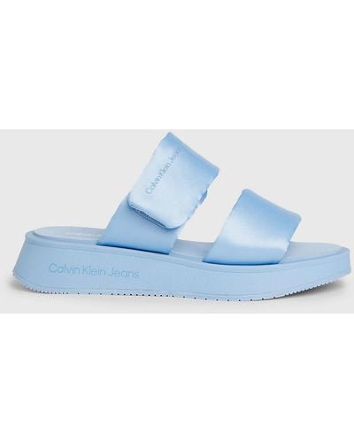 Calvin Klein Satin Sandals - Blue