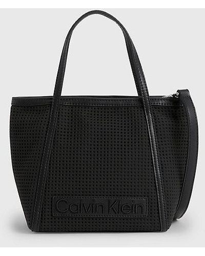 Calvin Klein Kleine Geperforeerde Tote Bag - Zwart