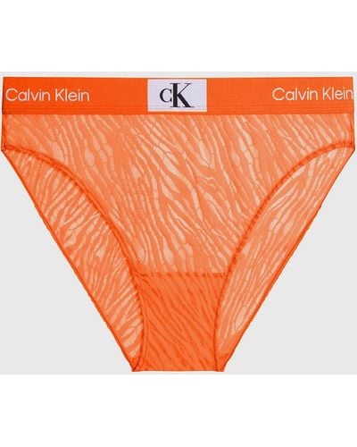 Calvin Klein Culotte taille haute en dentelle - CK96 - Orange