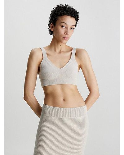 Calvin Klein Corpiño slim de lana - Neutro