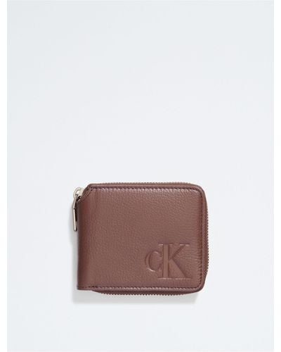 Calvin Klein All Day Compact Zip Wallet - Brown