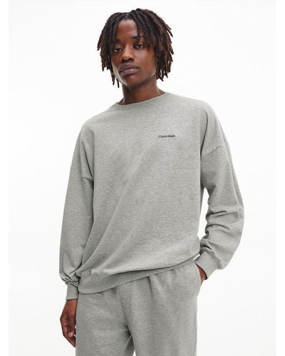 Calvin Klein Lounge Sweatshirt - Modern Cotton - - Grey - Men - S - Gris