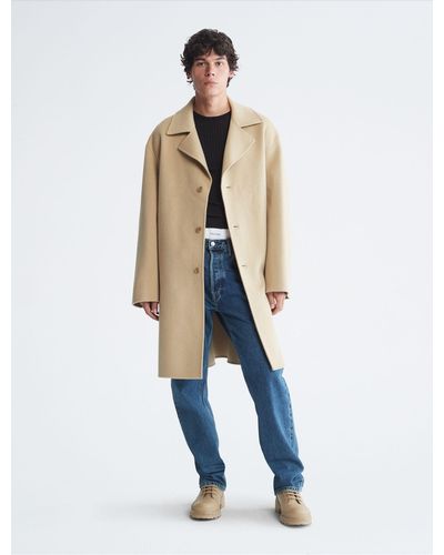 Calvin Klein Standards Double Faced Wool Overcoat - White