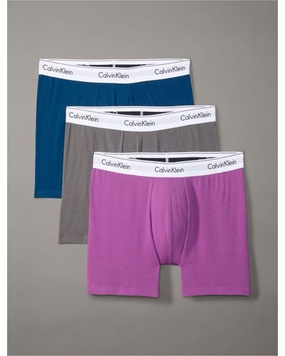 Calvin Klein Modern Cotton Stretch 3 Pack Boxer Brief - Purple