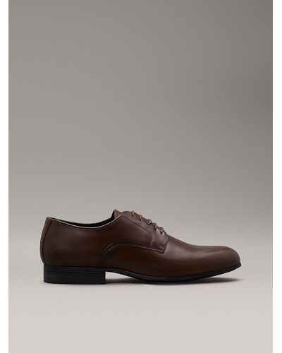 Calvin Klein Leather Lace-up Shoes - Brown
