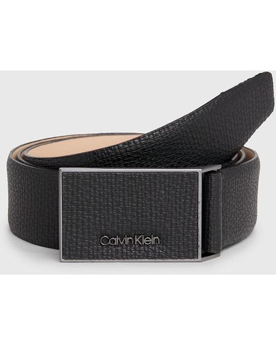 Calvin Klein Recycled Faux Leather Belt - - Black - Men - 100 cm - Noir