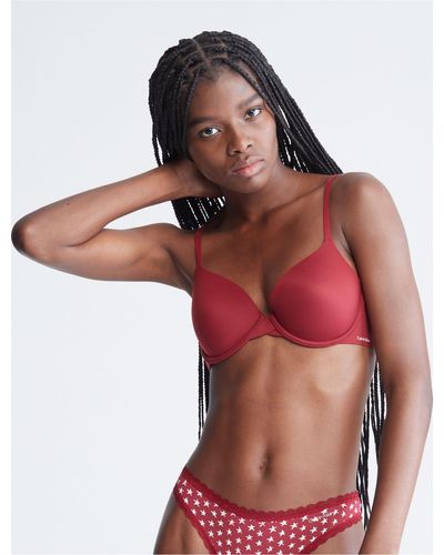 Calvin Klein Perfectly Fit Modern T-shirt Bra - Red