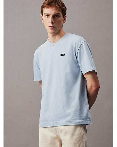 Calvin Klein T-Shirt aus Baumwoll-Jersey - Blau