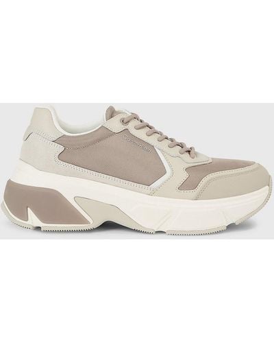 Calvin Klein Leather Chunky Trainers - Natural