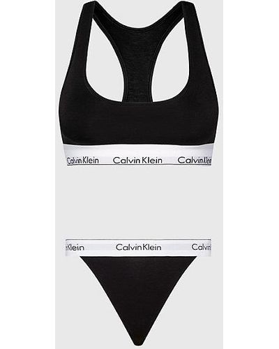 Calvin Klein Conjunto de corpiño y tanga - Modern Cotton - Negro