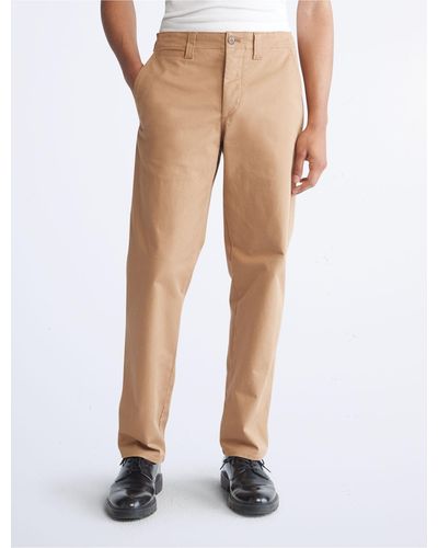 Calvin Klein Solid Utility Chinos - Natural