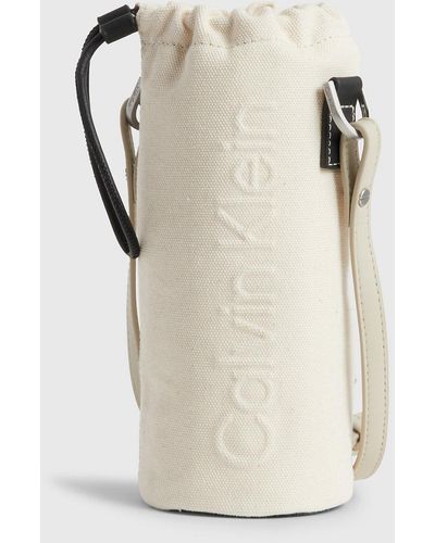 Calvin Klein Unisex Canvas Bottle Bag - White