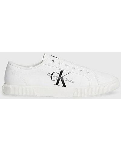 Calvin Klein Recycelte Canvas-Sneakers - Weiß