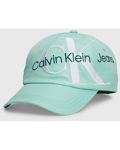 Calvin Klein Gorra infantil de lona con monograma - Verde