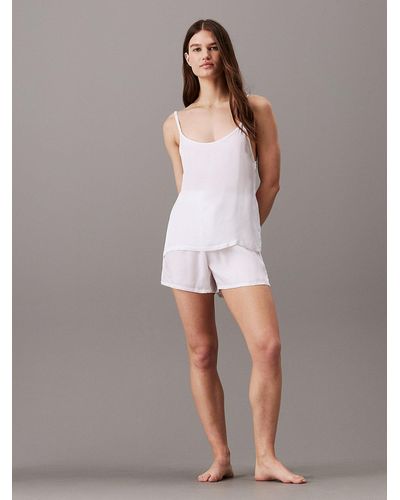 Calvin Klein Cami And Shorts Pyjama Set - Pure Sheen - Grey