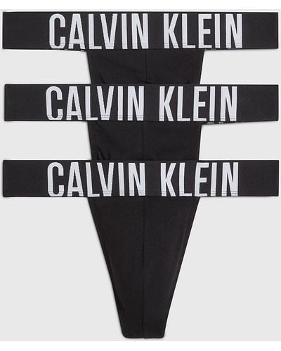 Calvin Klein 3 Pack Thongs - Intense Power - Black