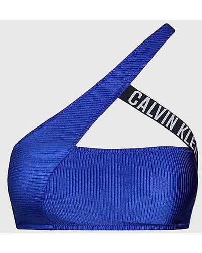 Calvin Klein One Shoulder Bikini-Top - Intense Power - Blau