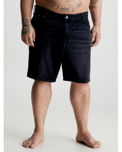 Calvin Klein Short grande taille en jean - Noir