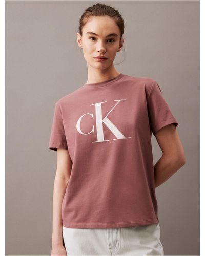 Calvin Klein Monogram Logo Crewneck T-shirt - Red