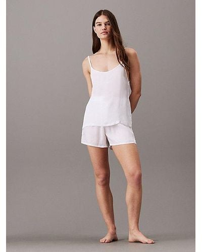 Calvin Klein Conjunto de shorts de pijama y camisola - Pure Sheen - Gris