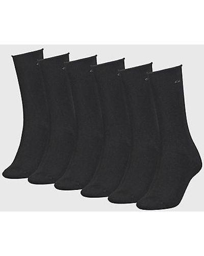 Calvin Klein Pack de 6 pares de calcetines de deporte - Negro