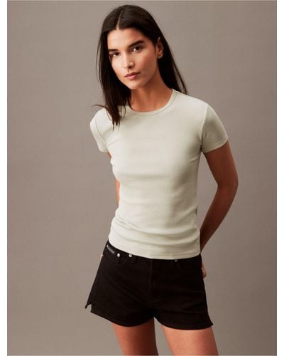 Calvin Klein Cotton Contour Rib T-shirt - Grey