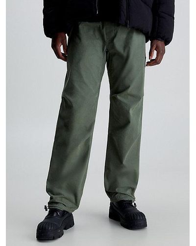Calvin Klein Pantalones utilitarios de nailon de algodón - Verde
