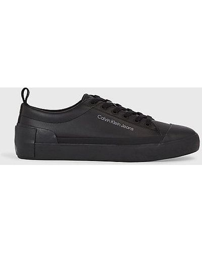Calvin Klein Leren Sneakers - Zwart