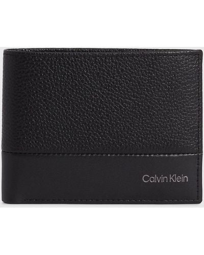 Calvin Klein Leather Billfold Wallet - - Black - Men - One Size - Noir