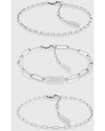 Calvin Klein Coffret cadeau bracelet chaîne - Blanc