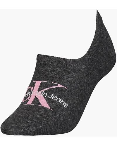 Calvin Klein Logo Invisible Socks - - Grey - Women - One Size - Blanc